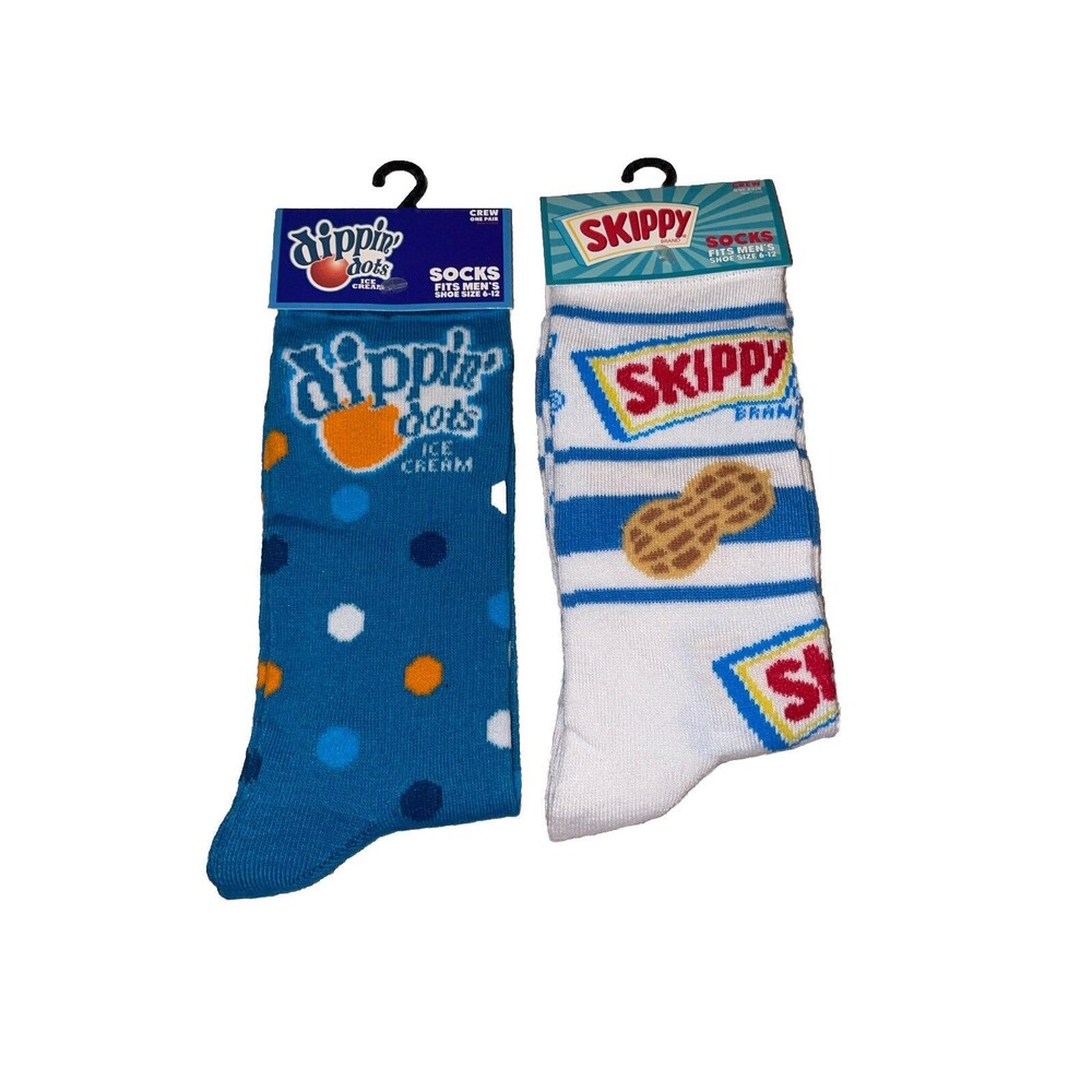 2 Pair Sox Novelty Retro Skippy Dippin Dots Crew Socks Candy Clothing Feet